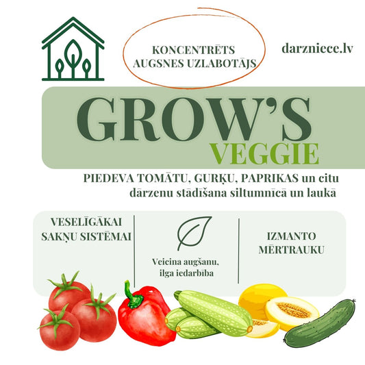 GROW's VEGGIE - koncentrēts augsnes uzlabotājs siltumnīcām