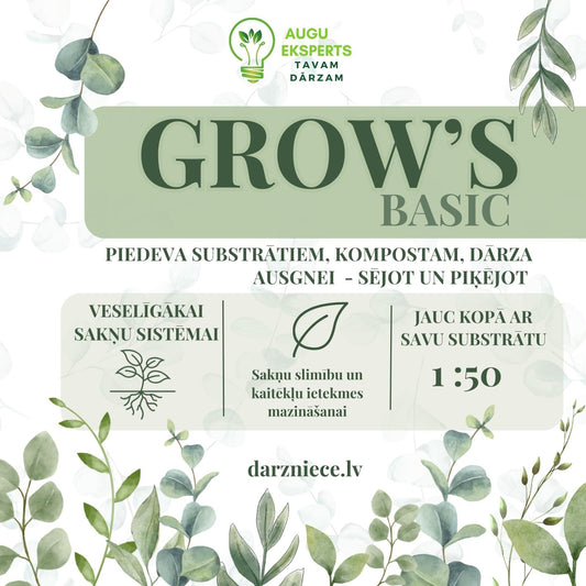 GROW's Basic piedeva susbtrātiem, augsnes uzlabotājs