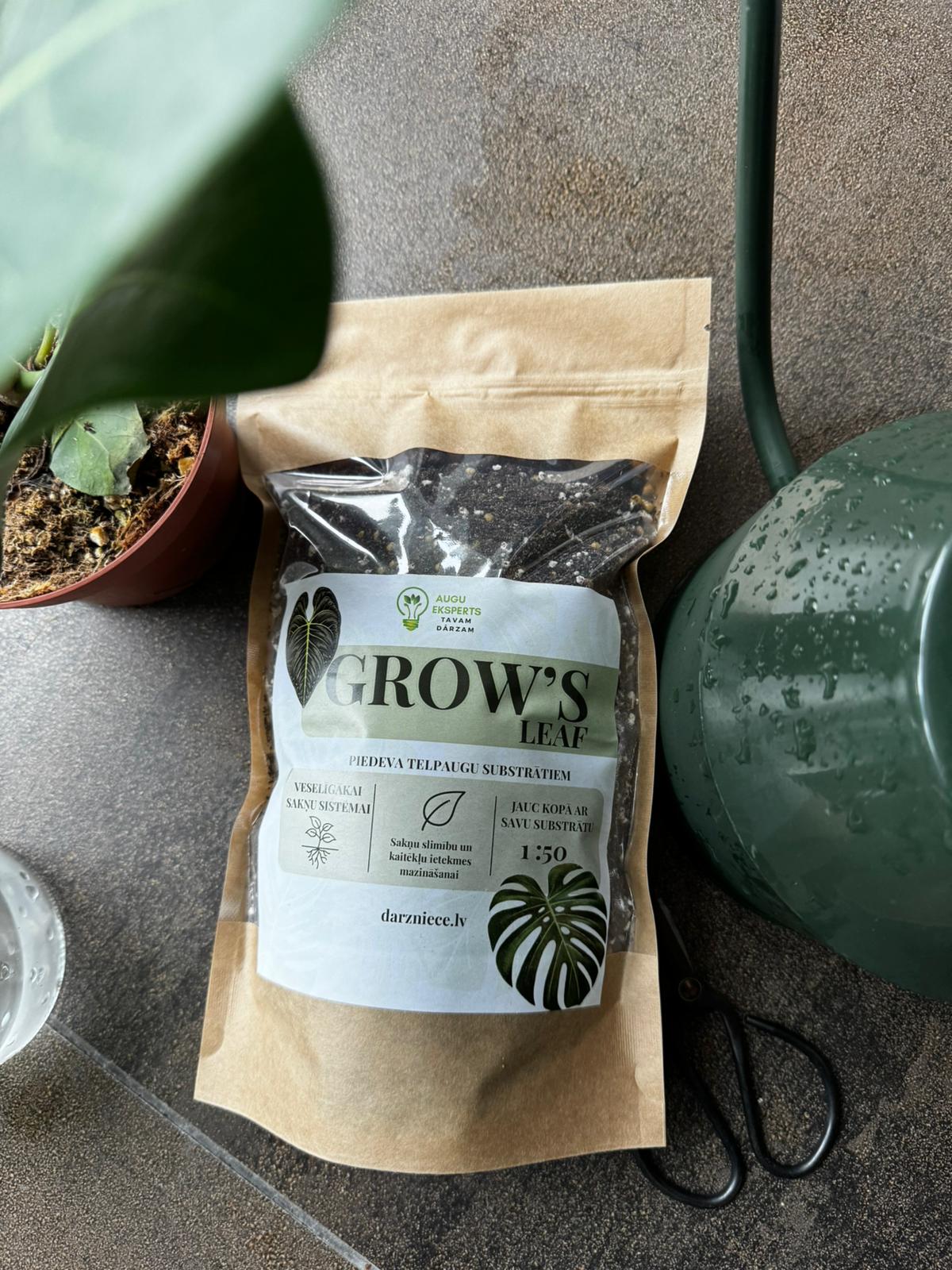 GROW's LEAF - koncentrēts augsnes uzlabotājs telpaugiem
